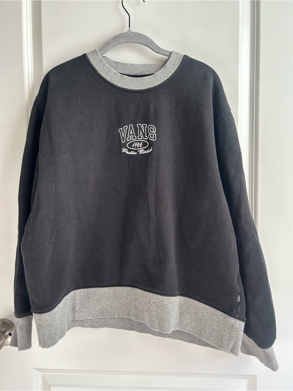 Vans Black Crewneck Sweater with Gray Trim